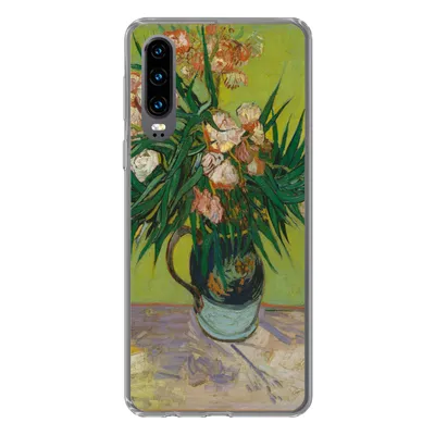 Produktbild von MuchoWow® Handyhülle Schutzhülle Hülle für Huawei P30 Der Oleander - Vincent van Gogh Silikon Softcase Handy Hülle - Kartenbesitzer