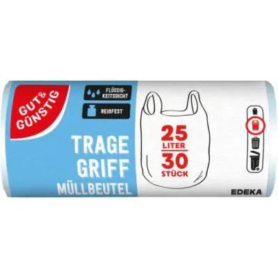 Produktbild von Gut & Müllbeutel mit Tragegriff 25L/30 Beutel (5er Pack)