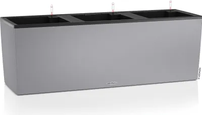 Produktbild von LECHUZA-Pflanzgefäß TRIO Stone 40 Steingrau | Mini-Gemüsebeet mit Bewässerung und 3 Pflanzeinsätzen | Naturstein-Optik | 129,5 x 42 x 44 cm | 15055