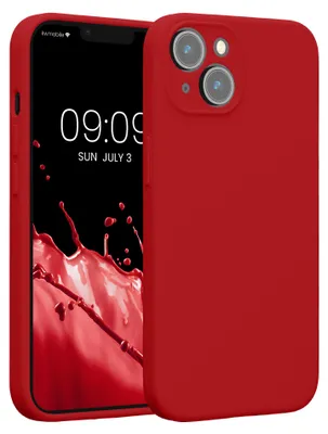 Produktbild von kwmobile Hülle kompatibel mit Apple iPhone 14 - Hülle Silikon gummiert - Handyhülle - Handy Case in Rhabarber Rot