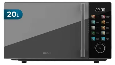 Obrázek produktu pro Cecotec mikrovlnná trouba Proclean 6030, černá. Objem 20 litrů, výkon 700 W, 8 programů, 10 úrovní výkonu