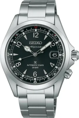 Produktbild von Herrenuhr, mechanisch, Edelstahl, schwarzes Zifferblatt - Seiko Modell SPB505J1 Schwarz / Edelstahl