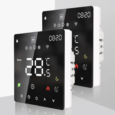 Productafbeelding van LCD-display, intelligente temperatuurregelaar, elektrische verwarmingsthermostaat, wekelijks programmeerbaar, met Tuya-app-bediening