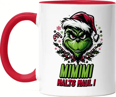 Produktbild von Mimimi Halts Maul Tasse Rot Sarkastisch Anti Weihnachten Lustiger Spruch