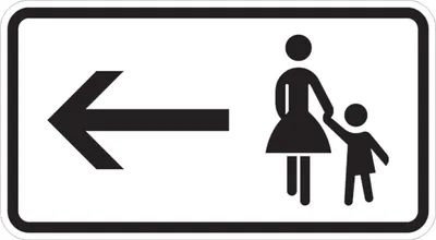 Produktbild von Zusatzschild 1000-12, 330x600 mm, Fußgänger links halten, RAL-Gütezeichen Folie RA2