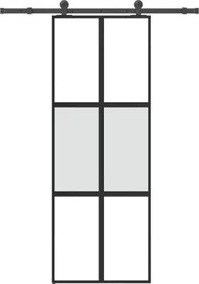 Produktbild von Schiebetür mit Beschlag 76x205 cm Hartglas & Aluminium