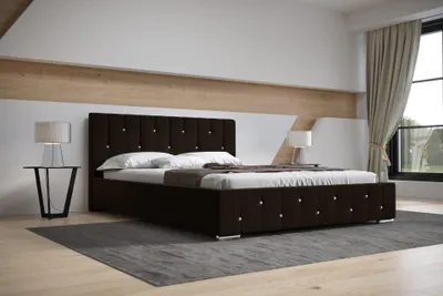 Produktbild von Furnitech Bett R20 Polsterbett Schlafbett Metall Lattenrost Stauraum (R20-G1-MIK41, 140x200)