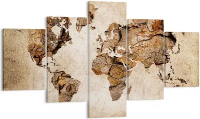 Produktbild von Bild auf Leinwand - Leinwandbild - Karte Welt modern - 125x70cm - Wand Bild - Wanddeko - Wandbilder - Leinwanddruck - Bilder - Kunstdruck - Wanddekoration - Leinwand bilder - Wandkunst - EA125x70-3590
