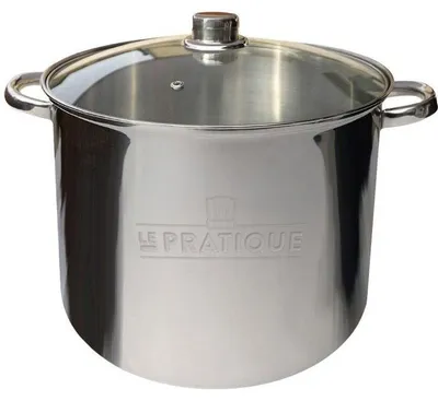 Image de Traiteur LE PRATIQUE en Acier Inoxydable, Capacité 14 L, Diamètre 28 cm, avec Couvercle