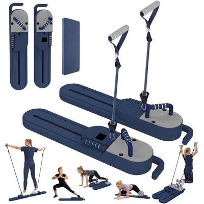 Image de Planche de Pilates, conception multifonctionnelle, appareil d'entraînement complet, bleu