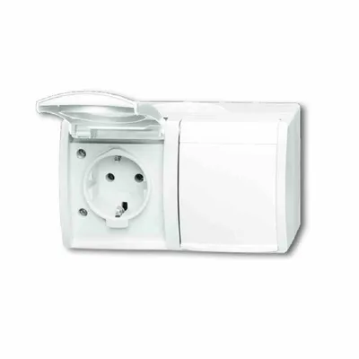 Produktbild von BJ APWG ocean AP Schuko 20/2EW-54 2fach waagerecht alpinweiss