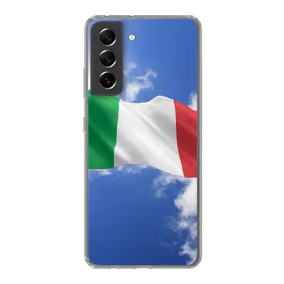 Produktbild von MuchoWow® Handyhülle Schutzhülle Hülle für Samsung Galaxy S21 FE Die Flagge Italiens weht am Himmel Silikon Softcase Handy Hülle - Mobiltelefonhülle