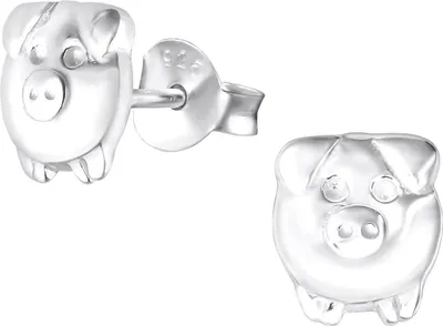 Produktbild von Kinder Ohrringe Ohrstecker 925 Sterling Silber mit Schweinekopf