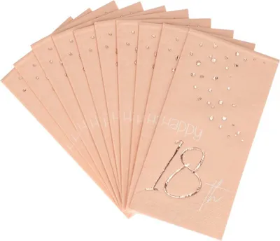 Produktbild von 10 Rosy Blush 18th Birthday Servietten 33cm