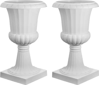Zdjęcie produktu dla SucceBuy plastikowe wrzeciona kwiatowe, 40x67 cm, zestaw 2, donice, doniczki, białe doniczki, idealne na werandy, wesela, przyjęcia, do domów, na sceny, balkony i do dekoracji patio