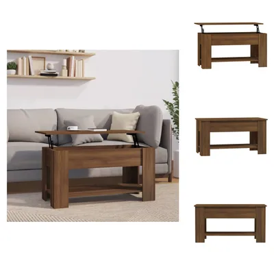 Obrázek produktu pro vidaXL Konferenční stolek hnědý dubový vzhled 101x49x52 cm materiál na bázi dřeva - Konferenční stolky