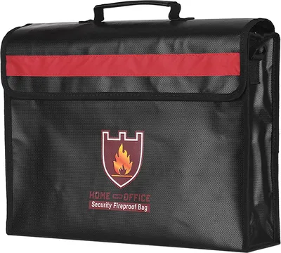 Produktbild von Große feuerfeste Dokumententasche silikonbeschichtete Fiberglas-wasserdichte Dokumententasche mit Schultergurtgriff Sichere Aufbewahrungstasche Tasche Fire & Water Resistant für Cash-Mone-Datei Passport-Schmuck-Laptop Wertsachen
