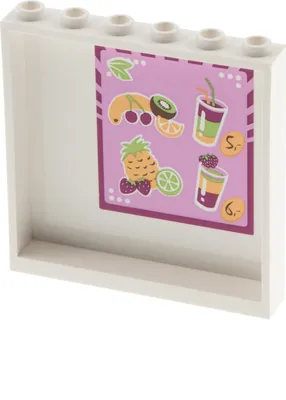 Produktbild von 1x Lego Panele 1x6x5 weiß Sticker Früchte Säfte Preise Friends 41035 59349pb079