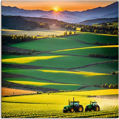 Produktbild von ARTland Leinwandbild Ki generierter Trecker auf einem Feld Größe: 50x50 cm