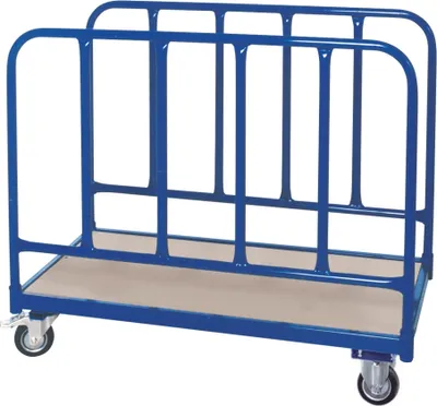 Produktbild von Rungenwagen mit 2 Seitenteilen, LxBxH 1000x500x870 mm, Tragkraft 250 kg, 2 Bock- u. 2 Lenkrollen