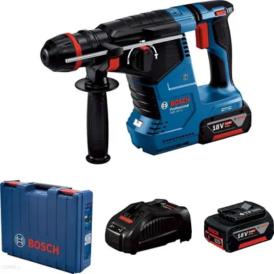 Immagine prodotto di Bosch Professional GBH 187-LI - Trapano a percussione a batteria (18 V, 2 batterie da 5,0 Ah, caricabatterie, 2,4 J, diametro di perforazione del calcestruzzo: 24 mm, valigetta in plastica, Un mandrino: accessori vari)