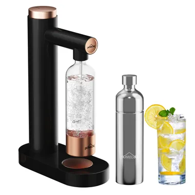 Produktbild von HOMELUX Wassersprudler, Sprudelwasser Maschine Mit 1L PET-Flaschen&1L 316 Edelstahl Flasche, Soda Maker, Wasser Sprudel GeräT, Schwarz