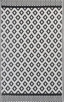 Produktbild von BELIANI Koberec čierny syntetický materiál 120 x 180 cm izbový vonkajší s geometrickým vzorom moderný balkón a terasa