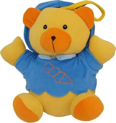 Produktbild von Baby Mix Teddybär blau Plüschtier mit Spielzeugmaschine