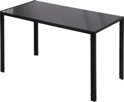 Zdjęcie produktu dla Stół Do Jadalni Led Stół Kuchenny Dla 4 Osób Szkło Hartowane Metal Czarny 120X60X75Cm