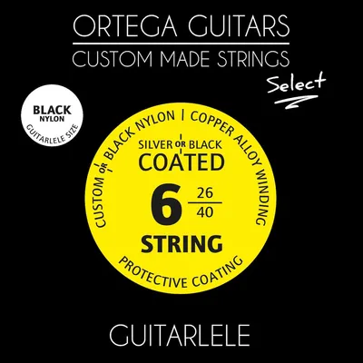 Produktbild von Ortega Custom Made Saiten, Multifilament-Nylon mit Kupferlegierung, Schwarz, Schutzbeschichtung