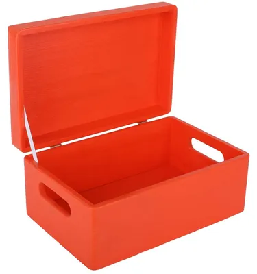 Productafbeelding van Creative Deco Rode Grote Houten Doos Opbergdoos, 30 x 20 x 14 cm (+/-1cm)