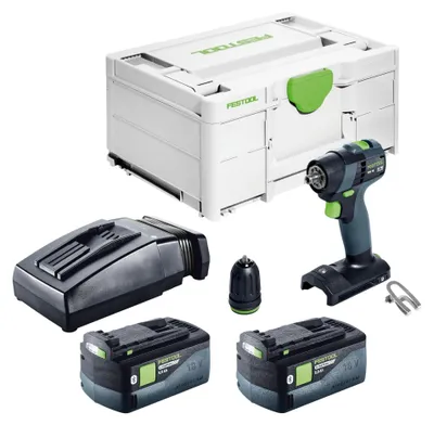 Immagine prodotto di Trapano avvitatore a batteria Festool TXS 18-Basic 18 V 40 Nm Brushless + 2 batterie da 5,0 Ah + caricabatterie + Systainer