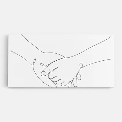 Produktbild von ARTHUB® Leinwandbild 40x80 cm, Minimalistic Hands | Wohnzimmerdekoration, Hängende Bilder, Wanddekoration, Heimdekoration, Abstrakte, Minimalistische
