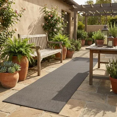 Immagine prodotto di Solidchoice - Tappeto da esterno e tappeto corridoio in antracite - 50 x 200 cm