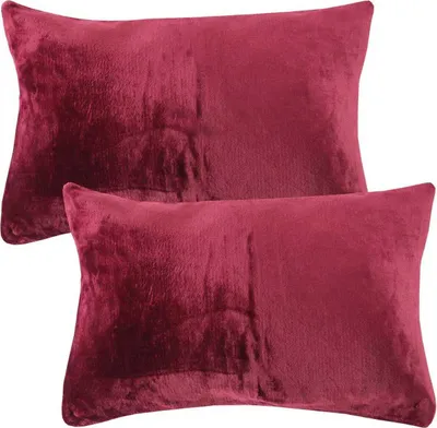 Immagine prodotto di Coperta per cuscino "Celina" in confezione da 2 pezzi, nel formato "40 x 60cm" - melanzana - fodera per cuscino con zip