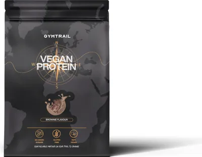 Produktbild von GYMTRAIL® Veganes Eiweißpulver aus Erbsenprotein 500g | Pflanzliches Proteinpulver mit essenziellen Aminosäuren | Ohne Soja und Süßungsmittel mit Birkenzucker | Chocolate Brownie