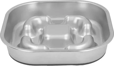 Produktbild von Langsame Feeder Dog Bowl Edelstahl Anti -Schlupf Großkapazität Verbessertes Gesundheitsfutter Fütterung für mittelgroße Hunde Katzen