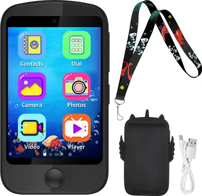 Obrázek produktu pro Dětské chytré hodinky s funkcí volání, 2,8" dotykový displej, dětský mobilní telefon Smartphone s fotoaparátem, hudebním přehrávačem, logickými hrami, s 8G SD kartou, pro děti, chlapce, dívky, černá barva