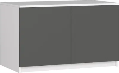 Produktbild von Schrankaufsatz für Kleiderschrank AKORD S90 Weiß Graphitgrau B90 x H55 x T51 cm