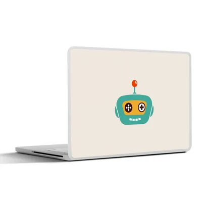 Produktbild von MuchoWow® Laptop Aufkleber Sticker Cover Roboter - Gesicht - Antenne - Technik - Junge - Kind 25x18 cm - Laptop-Deko