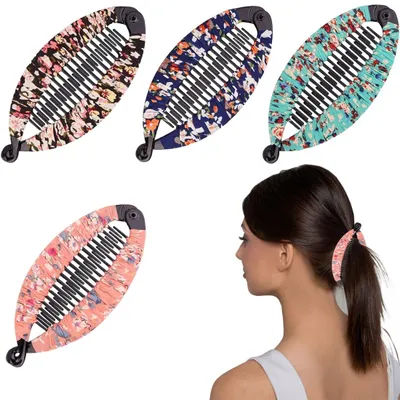 Produktbild von VisageVitalit 4-teiliges Bananen-Haarspangen-Set, blumenförmige Haarspangen für Damen, Bananen-Haarspangen, dekorative Haaraccessoires für langes Haar