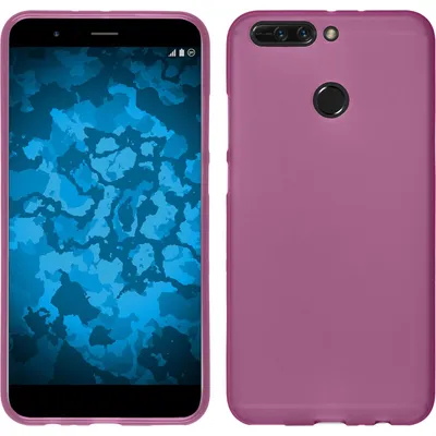 Produktbild von PhoneNatic Case kompatibel mit Huawei Honor 8 Pro - lila Silikon Hülle matt + 2 Schutzfolien
