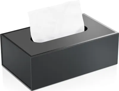 Produktbild von JiaWei Taschentuchbox Kosmetiktuchspender mit Magnetdeckel und UV-Kante Aufbewahrung 1er Faltbar Recycelbar Rechteck Schwarz L
