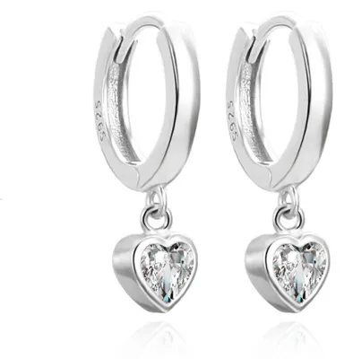 Image de Romantique boucles d'oreilles en argent avec pendentif AGUC3490