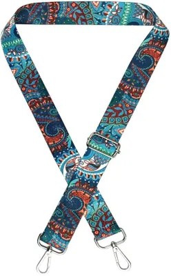 Image de Sangle réglable Unyqoos® en nylon et en toile, de 75 à 145 cm – large sangle de confort avec crochets en aluminium moulé, idéale pour sacs à main, sacs bandoulière, sacs de sport et sacs de voyage