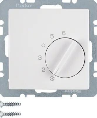Produktbild von Berker Raumtemperaturregler 20266089 polarweiß samt