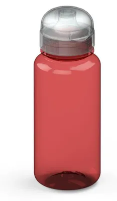 Zdjęcie produktu dla Butelka sportowa "Sports" 400 ml - Butelka do picia z tritanu, odporna na wycieki, idealna dla dzieci - do szkoły, sportu i rekreacji - przezroczysta/czerwona