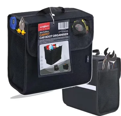 Produktbild von Kofferraumtasche Organizer Autotasche 30x17x29cm mit 4 Netztaschen