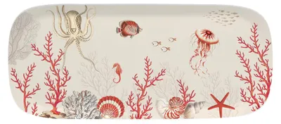 Produktbild von Servierplatte Reef Korallen rechteckig 40x17,5cm Porzellan Easy Life
