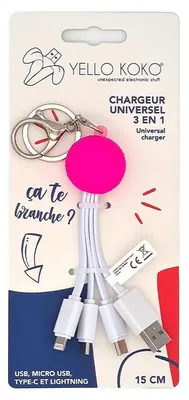 Immagine prodotto di Cbl Andy USBA - USBC/Micro/Light 15 cm Macaron Rosa